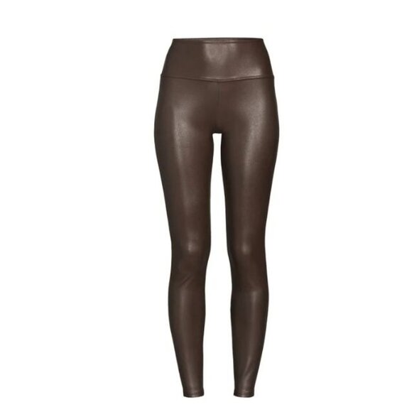 Time and Tru Women's Faux Leather Leggings Brown High Rise Skinny - Picture 4 of 4